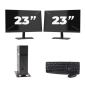 Atrust t176 USFF - Intel Atom x5-E8000 - 8GB RAM - 256GB SSD - Windows 11 + 2x 23 cali Monitor