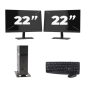 Atrust t176L USFF - Intel Atom x5-E8000 - 8GB RAM - 256GB SSD - Windows 11 + 2x 22 cali Monitor