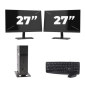 Atrust t176L USFF - Intel Atom x5-E8000 - 8GB RAM - 256GB SSD - Windows 11 + 2x 27 cali Monitor