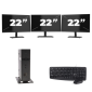 Atrust t176L USFF - Intel Atom x5-E8000 - 8GB RAM - 256GB SSD - Windows 11 + 3x 22 cali Monitor