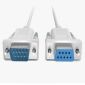 Kabel modemowy DB9 męski na żeński, 1,5 m, biały