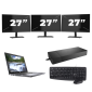 Dell Latitude 5410 - Intel Core i5-10e Generatie - 14 cali - 8 GB RAM - 256 GB SSD - Windows 11 Home + 3 monitory 27 cali
