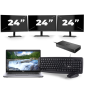Dell Latitude 5411 — Intel Core i5-10. generacji — 14 cali — 8 GB RAM — 256 GB SSD — Windows 11 + 3 monitory 24-calowe