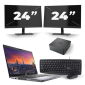 Dell Precision 3550 — Intel Core i7-10. generacji — 15 cali — 8 GB pamięci RAM — dysk SSD 256 GB — Windows 11 + 2 monitory 24-calowe