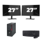 Fujitsu Esprimo P910 Micro Tower - Intel Core i5-3. generacji - 8 GB RAM - 256 GB SSD - Windows 10 + 2x 27-calowy monitor