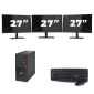 Fujitsu Esprimo P910 Micro Tower - Intel Core i3-3. generacji - 8 GB RAM - 256 GB SSD - Windows 10 + 3x 27-calowy monitor