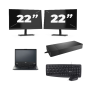 Fujitsu LIFEBOOK E5410 - Intel Core i5-10. generacji - 14 cali - 8 GB RAM - 256 GB SSD - Windows 11 Home + 2x 22-calowy monitor