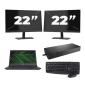 Fujitsu LIFEBOOK E5410 - Intel Core i3-10. generacji - 14 cali - 8 GB RAM - 256 GB SSD - Windows 11 Home + 2x 22-calowy monitor