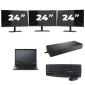 Fujitsu LIFEBOOK E5410 - Intel Core i5-10. generacji - 14 cali - 8 GB RAM - 256 GB SSD - Windows 11 Home + 3x 24-calowy monitor