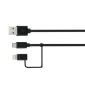 Kabel do transmisji danych Goji 2w1 MFI Lightning i microUSB 1m Czarny
