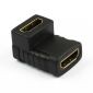 Adapter HDMI F/F 90°, pozłacany