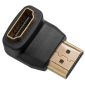 Adapter HDMI M/F 90°, pozłacany
