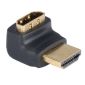 Adapter HDMI M/F 270°, pozłacany