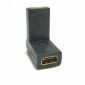 Adapter HDMI z żeńskiego na żeński kątowy 90-180 stopni, złocony