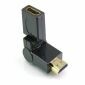 Adapter HDMI męski na żeński 360 stopni, kątowy 90, złocony