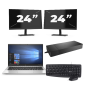 HP EliteBook 830 G7 – Intel Core i7-10. generacji – 13 cali – 8 GB RAM – 256 GB SSD – Windows 11 + 2x 24-calowy monitor