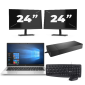 HP EliteBook 835 G7 – AMD Ryzen 3 Pro 4450U – 13 cali – 8 GB RAM – 256 GB SSD – Windows 10 Home + 2x 24-calowy monitor