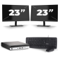 HP EliteDesk 800 G5 USFF – Intel Core i5-9. generacji – 8 GB RAM – 256 GB SSD – Windows 11 + 2x 23-calowy monitor