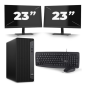 HP EliteDesk 800 G6 Tower - Intel Core i5-10. generacji - 8 GB RAM - 256 GB SSD - Windows 11 + 2x 23-calowy monitor