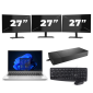 HP ProBook 440 G9 - Intel Core i3 12. generacji - 14 cali - 16GB RAM - 512GB SSD - Windows 11 Home + 3x Monitor 27 cali