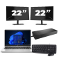 HP ProBook 445 G8 - AMD Ryzen 3 5400U - 14 cali - 16GB RAM - 256GB SSD - Windows 11 + 2x Monitor 22 cali