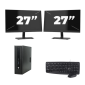 HP ProDesk 600 G2 USFF - Intel Core i7 6. generacji - 8 GB RAM - 256 GB SSD - Windows 11 + 2x monitor 27 cali