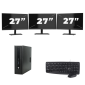 HP ProDesk 600 G2 USFF - Intel Core i3 6. generacji - 8 GB RAM - 256 GB SSD - Windows 11 + 3x monitor 27 cali