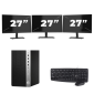 HP ProDesk 600 G5 Micro Tower - Intel Core i3-8. generacja - 8 GB RAM - 256 GB SSD - Windows 11 + 3x monitor 27 cali