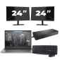 HP ZBook Firefly 15 G7 – Intel Core i7-10. generacji – 15 cali – 8 GB RAM – 256 GB SSD – Windows 11 + 2x 24-calowy monitor