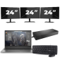 HP ZBook Firefly 15 G7 – Intel Core i7-10. generacji – 15 cali – 8 GB RAM – 256 GB SSD – Windows 11 + 3 x 24-calowy monitor