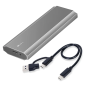 Dysk SSD M.2 SATA 256 GB + obudowa High Speed ​​3.1 USB C (PCIe 10 Gb/s) - aluminium
