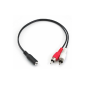 Kabel adaptera audio stereo Jack 3,5 mm żeński na podwójny kabel stereo RCA, 0,2 m