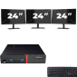 Lenovo ThinkCentre M700 USFF - Intel Core i3-6e Generatie - 8GB RAM - 256GB SSD - Windows 11 + 3x 24 inch Monitor