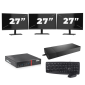 Lenovo ThinkCentre M700 USFF - Intel Core i3-6. generacji - 8 GB RAM - 256 GB SSD - Windows 11 + 3× 27-calowe monitory