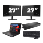 Lenovo ThinkPad A485 - AMD Ryzen 5 2500U - 14 cali - 16GB RAM - 256GB SSD - Windows 11 Home + 2x 27 cali Monitor