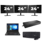 Lenovo ThinkPad A485 - AMD Ryzen 5 2500U - 14 cali - 8GB RAM - 256GB SSD - Windows 11 Home + 3x 24 cali Monitor