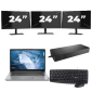 Lenovo ThinkPad T14 Gen 1 - AMD Ryzen 5 PRO 4650U - 14 cali - 8 GB RAM - dysk SSD 256 GB - Windows 11 Home + 3 monitory 24 cale