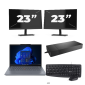 Lenovo ThinkPad X13 - AMD Ryzen 3 PRO 4450U - 13 cal - 8GB RAM - 256GB SSD - Windows 11 Home + 2x 23 cal Monitor