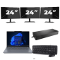 Lenovo ThinkPad X13 - AMD Ryzen 3 PRO 4450U - 13 cal - 8GB RAM - 256GB SSD - Windows 11 Home + 3x 24 cal Monitor