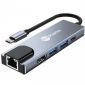 USB-C na HDMI 4K + Ethernet + USB 3.0 (x2) + adapter USB-C