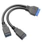 Podwójne żeńskie złącze USB 3.0 A na 20-pinowe złącze żeńskie