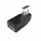 Adapter USB 3.0 A męski na żeński, pionowy, lewy, kątowy 90 stopni