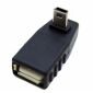 Adapter USB A żeński na Mini USB męski, kąt 90°