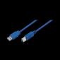 USB 3.0 A męski na B męski, niebieski, 1M, CU0044