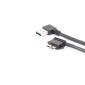 Kątowy kabel konwertujący USB 3.0 na kątowy kabel konwertujący Micro USB B 3.0, 27 cm
