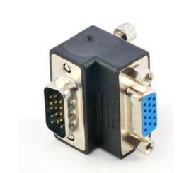 Adapter zmiany płci 15 HD VGA, kątowy 90°, żeński-męski