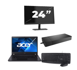 Acer TravelMate P214-53 - Intel Core i3 11. generacji - 14 cali - 16GB RAM - 256GB SSD - Windows 11 Home + 1x Monitor 24 cali