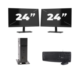 Atrust t176L USFF - Intel Atom x5-E8000 - 8GB RAM - 256GB SSD - Windows 11 + 2x 24 cali Monitor