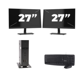 Atrust t176L USFF - Intel Atom x5-E8000 - 8GB RAM - 256GB SSD - Windows 11 + 2x 27 cali Monitor