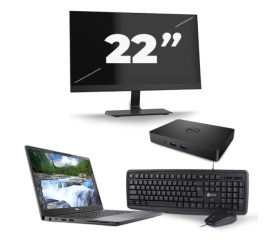 Dell Latitude 7300 — Intel Core i5-8. generacji — 13 cali — 8 GB RAM — 256 GB SSD — Windows 11 + 1 x 22-calowy monitor